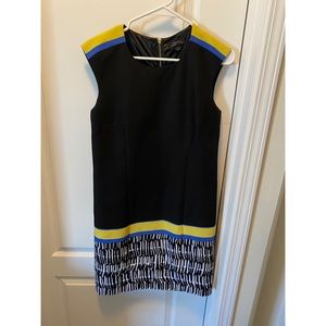 Black Blue and Yellow Work Dress